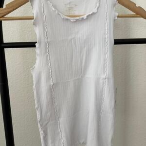 Free People NEW White Ruffle Tank Top M-L